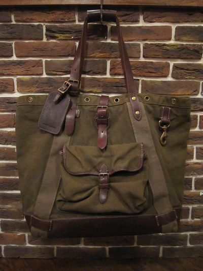 POLO BY RALPH LAUREN(| t[)CANVAS~LEATHER TOTE BAG(LoXU[g[gobN)