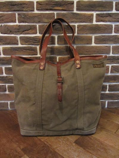 POLO BY RALPH LAUREN(| t[)CANVAS~LEATHER TOTE BAG(LoX~U[g[gobN)