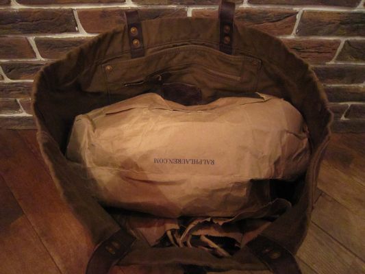 RRL等の通販サイト【RHYTHM】RRL(ダブルアールエル) CANVAS×LEATHER TOTE BAG”MADE IN ITALY”(キャンバス×レザートートバッグ”MADE IN