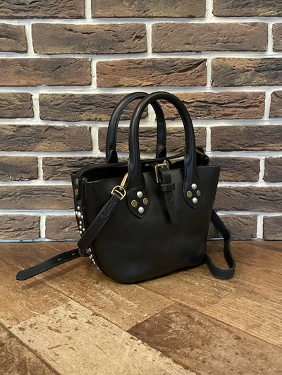 POLO RALPH LAUREN(t[)SMALL STUDDED LEATHER TOTE