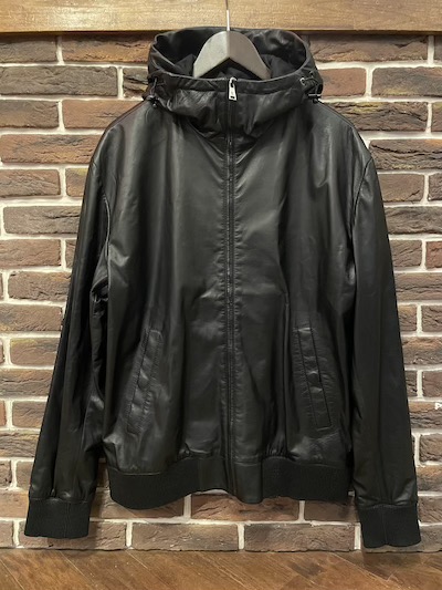 POLO RALPH LAUREN(t[)ALL LEATHER HOODIE