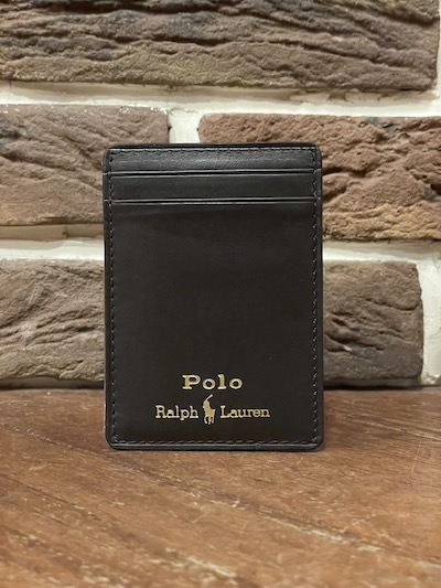 POLO RALPH LAUREN(t[)LEATHER MAGNETIC CARD CASE