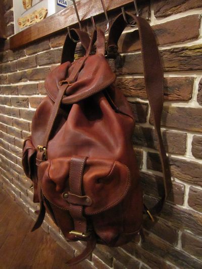 rrl leather backpack