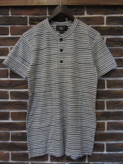 RRL (�_�u���A�[���G��)S/S INDIGO STRIPE HENLEYNECK TEE SHIRTS(�w�����[�l�b�NT�V���c)