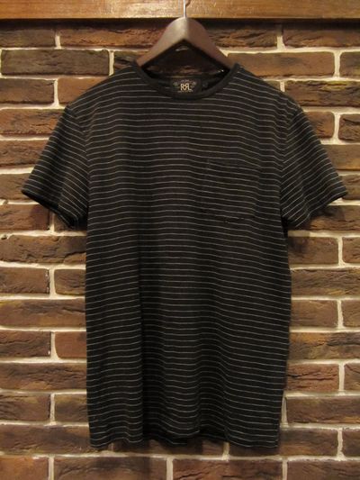 RRL (�_�u���A�[���G��)BLACKINDIGO STRIPED POCKET TEE SHIRTS(�u���b�N�C���f�B�S�|�PT)