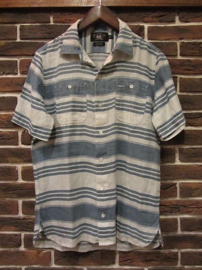 RRL (�_�u���A�[���G��)RIVERA S/S WORK SHIRTS(���l�����C���f�B�S�X�g���C�v�J�݃��[�N�V���c)