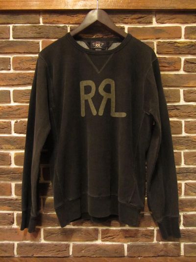 RRL (ダブルアールエル) LOGO SWEAT SHIRTS(ブラックインディゴロゴスウェットシャツ)
