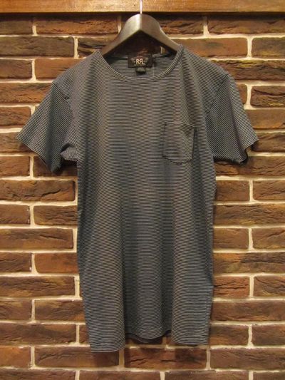 RRL (�_�u���A�[���G��)INDIGO STRIPE POCKET T-SHIRTS(�C���f�B�S�{�[�_�[�|�P�b�gT�V���c)