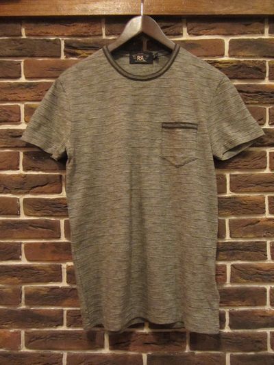 RRL (�_�u���A�[���G��)S/S STRIPE POCKET T-SHIRTS(�X�g���C�v�|�P�b�gT�V���c)