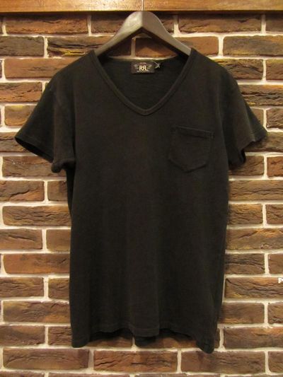 RRL (�_�u���A�[���G��)BLACK INDIGO DYE V-NECK TEE SHIRTS(�u���b�N�C���f�B�SV�l�b�NT�V���c)