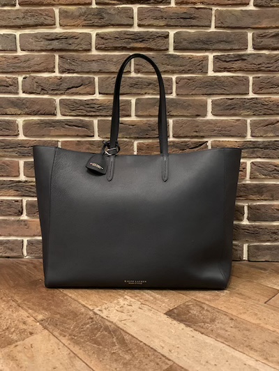 POLO RALPH LAUREN(ラルフローレン)NAVY LEATHER TOTE W/POUCH”MADE IN ITALY”(ポーチ付きネイビーレザートートバッグ)