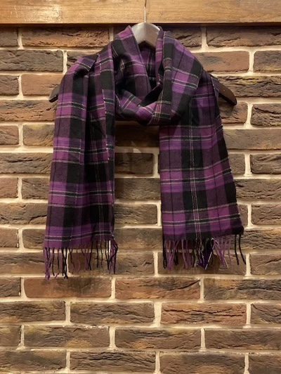 POLO RALPH LAUREN(ラルフローレン)100%CASHMERE SCARF”PURPLE PLAID MADE IN ENGAND”