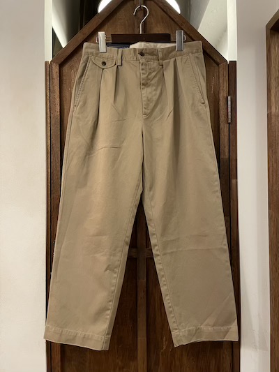 POLO RALPH LAUREN(ラルフローレン)”POLO CHINO”RELAXED FIT PLEATED ”KAHKI”W32,W34(クロップドチノパンツ)