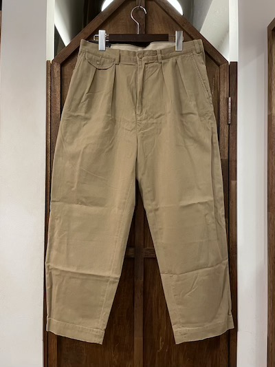 POLO RALPH LAUREN(ラルフローレン)”POLO CHINO”RELAXED FIT PLEATED ”TAN”W32(クロップドチノパンツ)