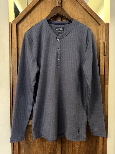 POLO RALPH LAUREN(�|�������t���[����) HERRINGBONE KNIT HENLEY NECK L/S"NAVY"(�w�����{�[���j�b�g�w�����[�l�b�N)