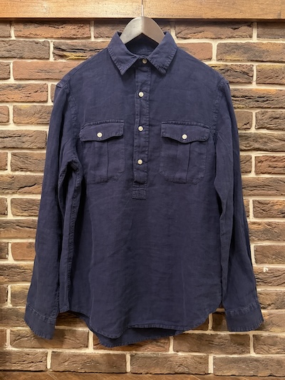 POLO RALPH LAUREN INDIGO DYE PULLOVER LINEN SHIRTS CLASSIC FIT