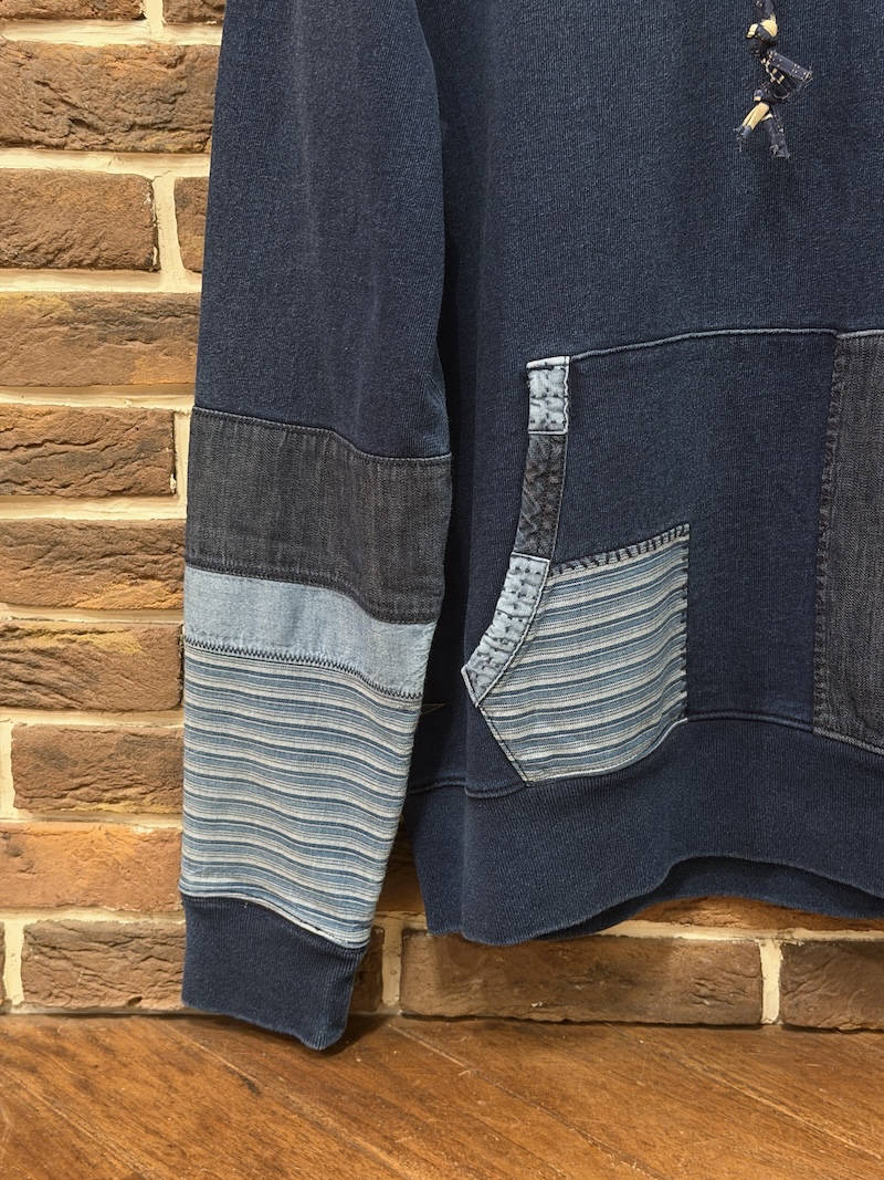 POLO RALPH LAUREN Indigo cotton Patchwork Hoodie POLO RALPH LAUREN インディゴコットンパッチワークパーカー（画像4）
