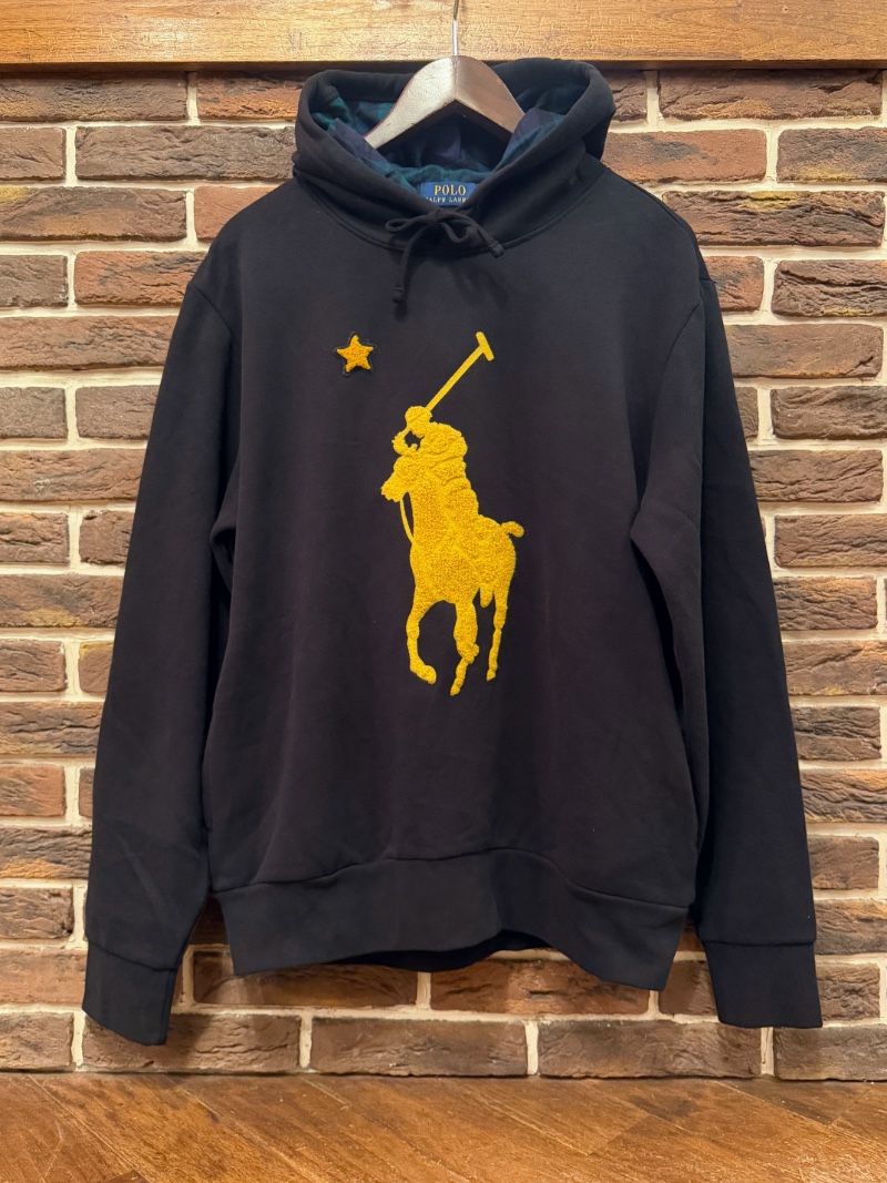 POLO RALPH LAUREN BLACK BIG PONY HOODIE #2 POLO RALPH LAUREN ブラックビッグポニーパーカー