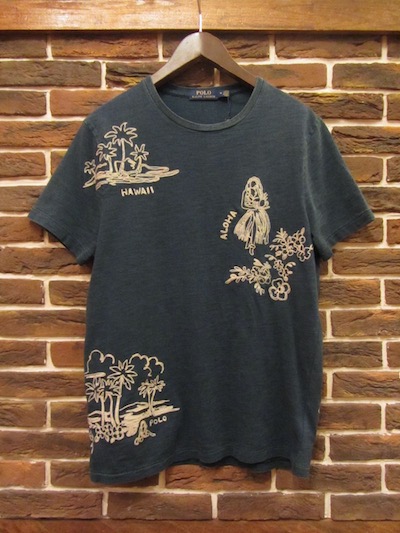 POLO RALPH LAUREN(�����t���[����)EMBROIDERED HAWAIIAN TSHIRTS�hINDIGO DYE�h(�C���f�B�S�_�C�h�JT�V���c)