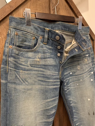 【USA製】RRL サンタフェウォッシュ ブーツカット 鬼ヒゲ ビンテージ加工 RRL等の通販サイト【RHYTHM】 RRL(ダブルアールエル) DENIM PANTS SLIM