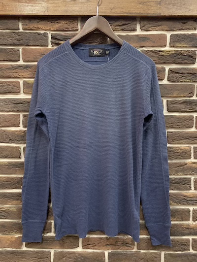 RRL (�_�u���A�[���G��)CREWNECK THERMAL SHIRTS�h AZURITE BLUE�h(�T�[�}���V���c)