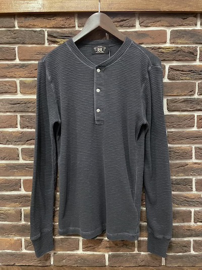 RRL (�_�u���A�[���G��)HENLEYNECK THERMAL SHIRTS�h GARMENT DYE NAVY�h (�T�[�}���V���c�h�l�C�r�[�h)