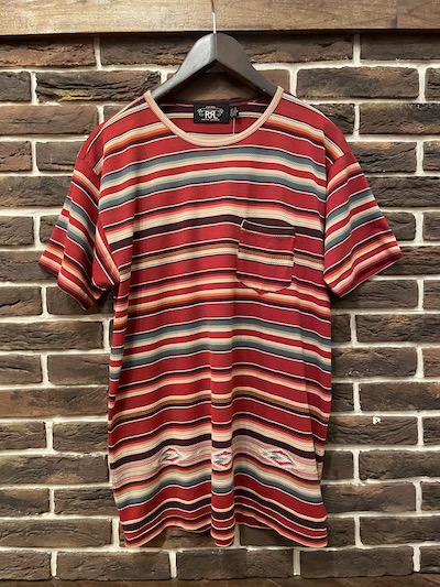 RRL (�_�u���A�[���G��)S/S SERAPE STRIPE POCKET T-SHIRTS(�l�C�e�B�u���|�P�b�gT�V���c)