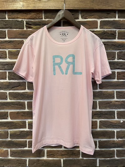 RRL (ダブルアールエル)LOGO T-SHIRTS”PINK×TURQUOISE”(ロゴTシャツ)