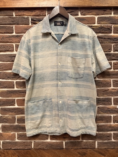 RRL INDIGO STRIPE CAMP SHIRTS