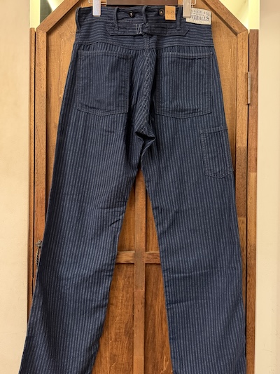 RRL INDIGO STRIPE BUCKLEBACK WORK PANTS RRL インディゴストライプバックルバックワークパンツ（画像2）