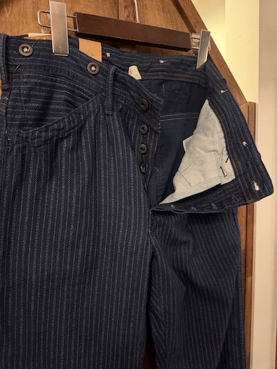 RRL INDIGO STRIPE BUCKLEBACK WORK PANTS RRL インディゴストライプバックルバックワークパンツ（画像6）