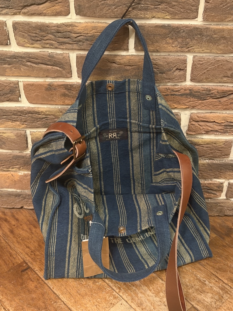 RRL INDIGO STRIPE 2WAY TOTE BAG RRL 2WAY トート（画像8）