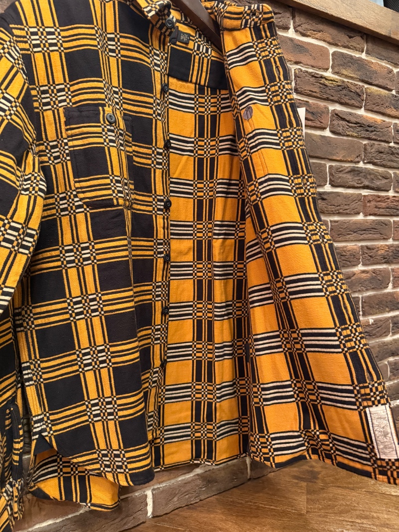 RRL YELLOW×BLACK OVER SHIRTS RRL イエロー×ブラックオーバーシャツ（画像7）