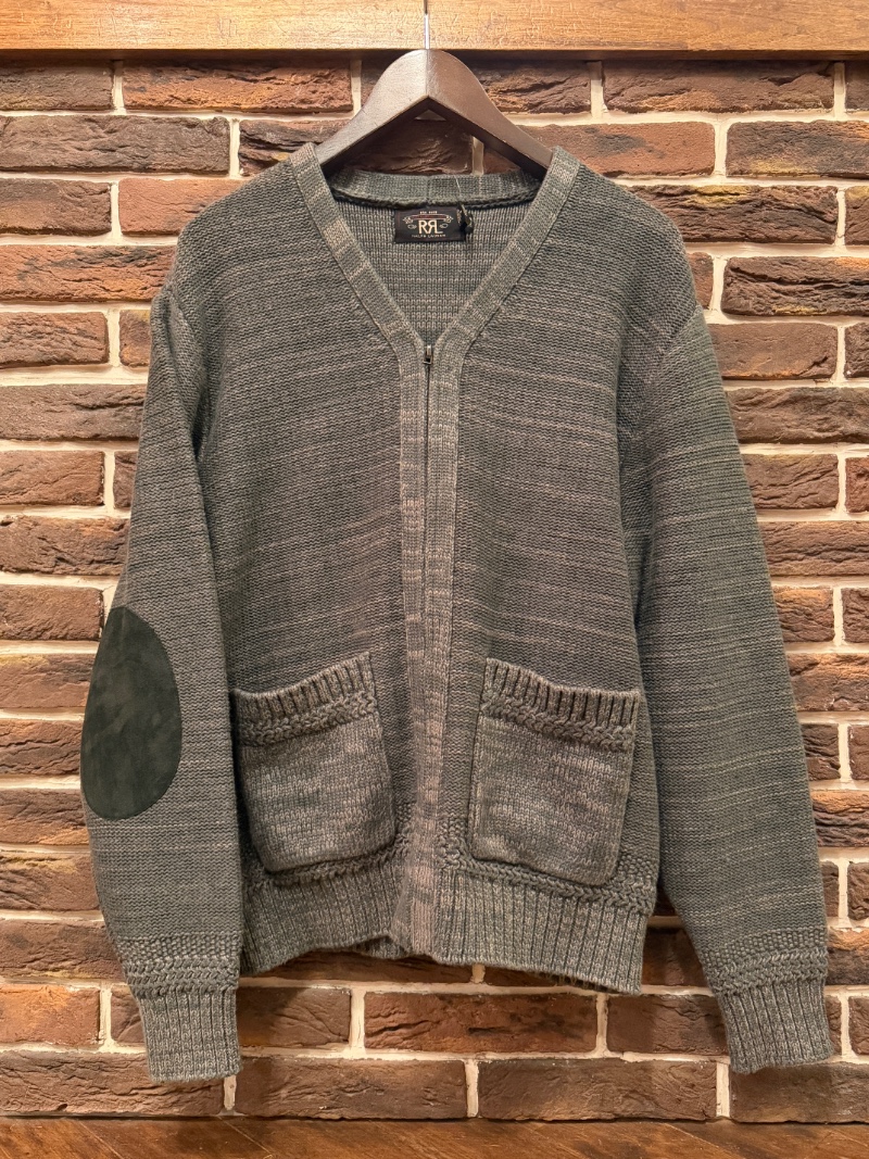 RRL SUEDE PATCH ZIP CARDIGAN RRL ジップニットカーディガン